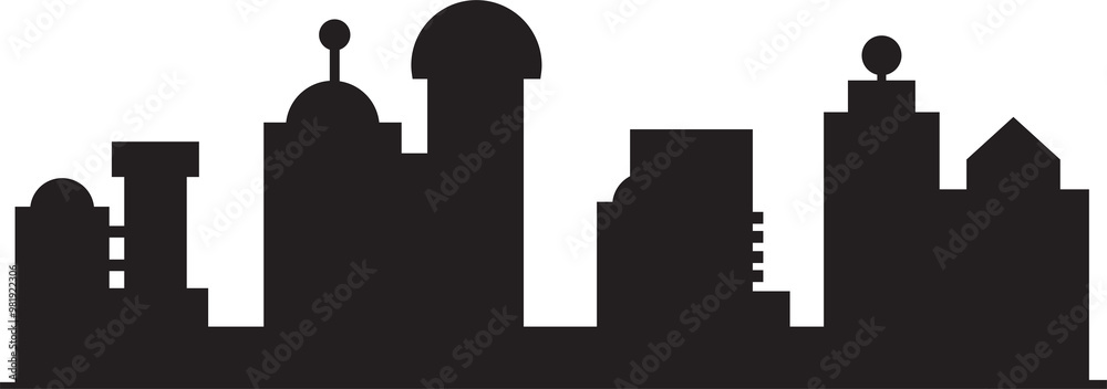 Fototapeta premium City Silhouette Illustration