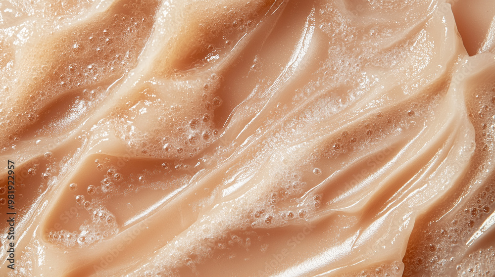 Close-up of exfoliating body scrub texture for skincare and beauty. Close-up shots, raw graphic photos. Cosmetics advertising materials.