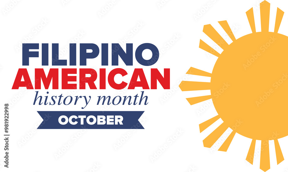 Filipino American History Month. Happy holiday celebrate annual in October. Filipinos and United States flag. Culture month. Patriotic design. Poster, card, banner, template. Vector illustration Filipino American History Month. Happy holiday celebrate annual in October. Filipinos and United States flag. Culture month. Patriotic design. Poster, card, banner, template. Vector illustration