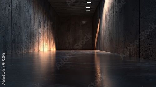 Minimalistic Empty 3D Render with Spacious Branding Area