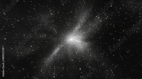 black subtle star field with lighting bolts emanating from center of screen, space lights, abstract background