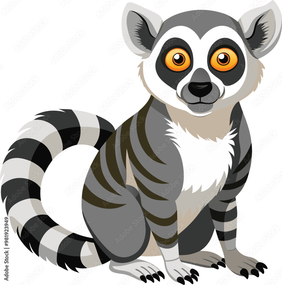 Obraz premium Wild Lemur Vector – Available on EPS File