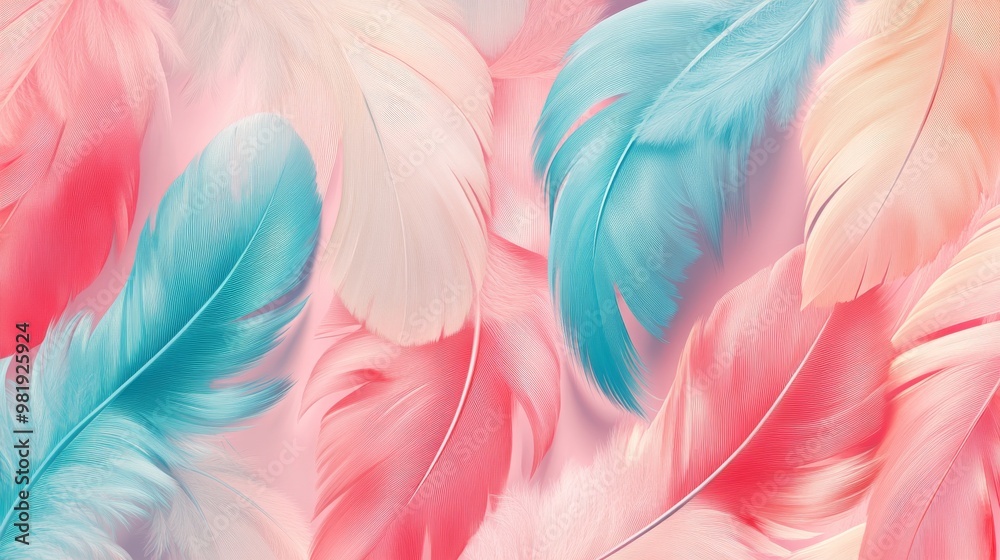 Soft Pastel Feathers Background for Creative Projects Soft Pastel Feathers Background for Creative Projects
