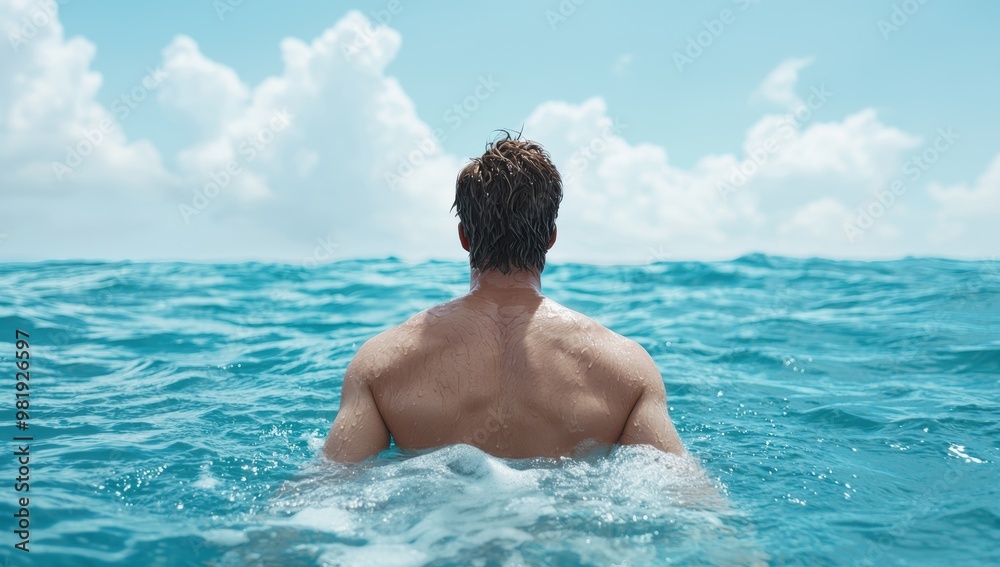 man swimming in the ocean man swimming in the ocean