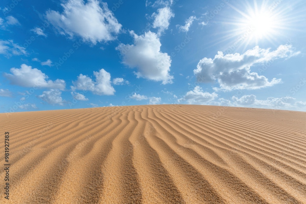 Serene desert landscape with rolling sand dunes Serene desert landscape with rolling sand dunes