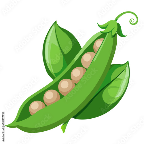 Fresh green peas in a pod, healthy and nutritious, vibrant organic produce, garden harvest, farm-to-table green vegetables, summer freshness