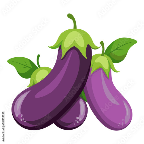 Delicious organic ripe eggplants ideal for vegetarian recipes, cooking, and healthy meals with fresh natural flavors