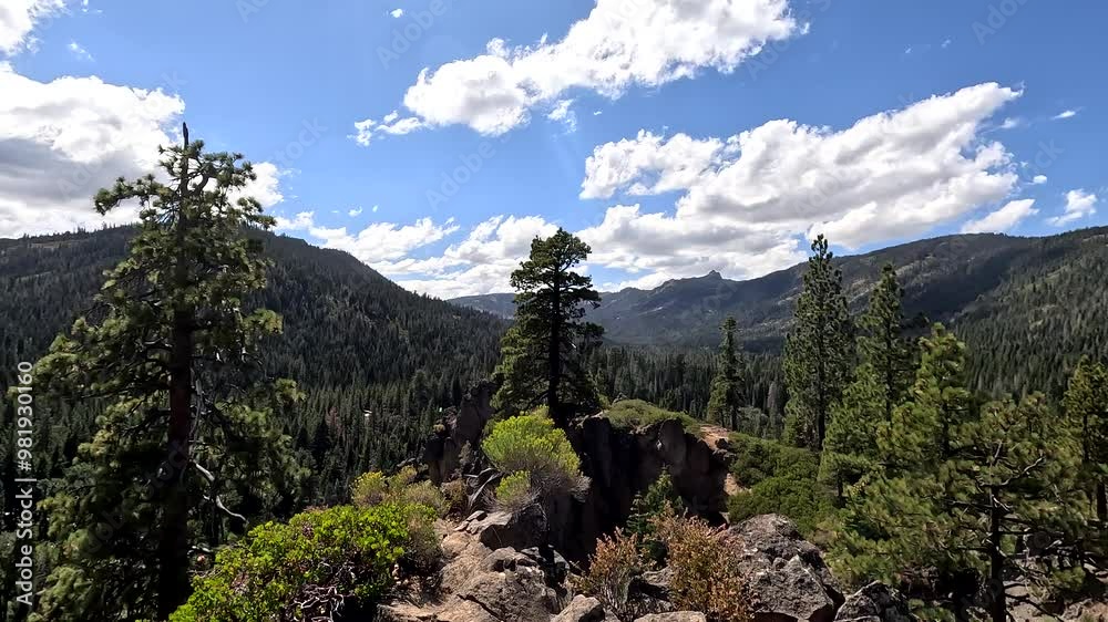 Beautiful Panoramic Views Of Lake Tahoe From The Top Of Eagle Rock Viewpoint Capturing The Lake, Forest, Mountain, And Sky.