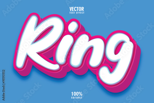 editable 3D text effect Ring style