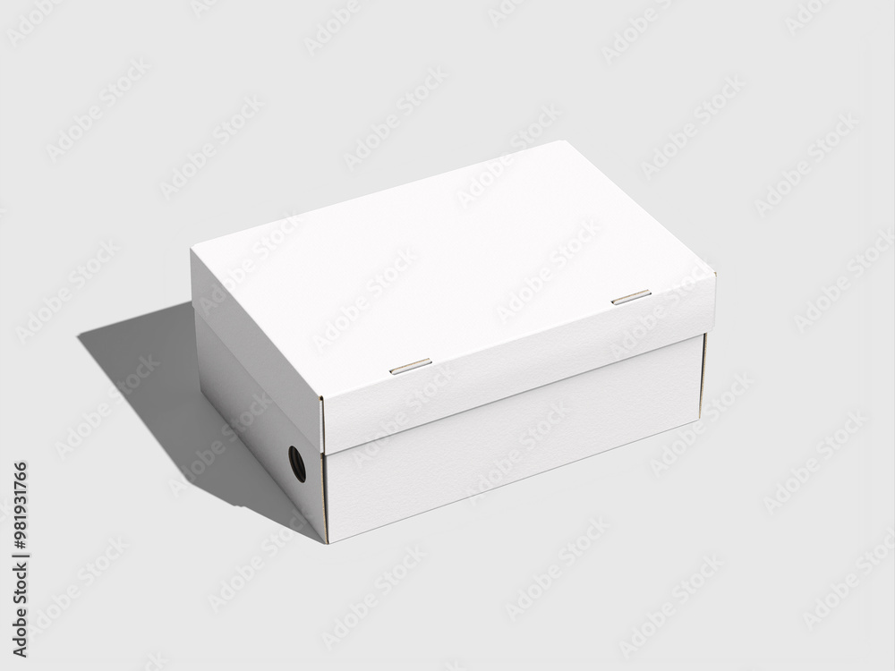 White Cardboard Shoe Box Mockup 3D White Cardboard Shoe Box Mockup 3D