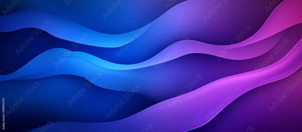 Obraz premium Abstract background featuring blue and purple gradient shapes with smooth curves and large flat forms on a dark blue backdrop. A minimalist vector illustration with light pink and red gradients