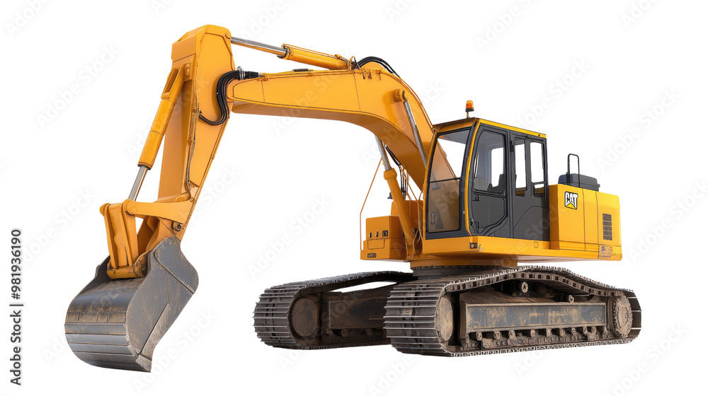 excavator on a white transparent background excavator on a white transparent background