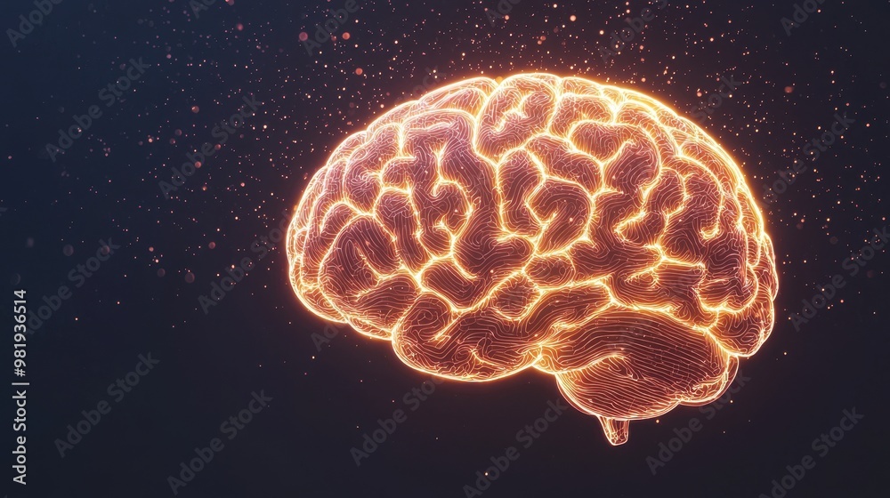 Glowing Brain Illustration Abstract Concept of Intelligence Thinking and Innovation Glowing Brain Illustration Abstract Concept of Intelligence Thinking and Innovation