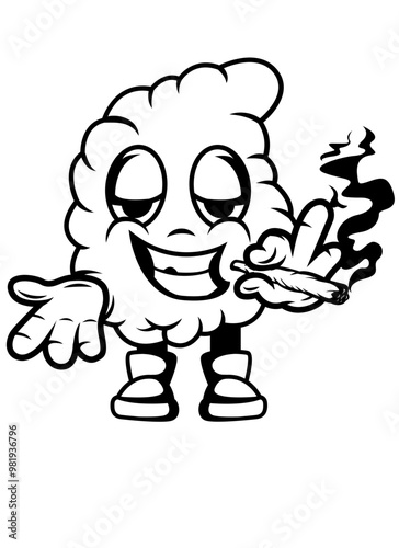 Smoking Weed | Weed Mascot | Rolling Blunt | Smoking Joint | High Mascot | Kush Life | 420 | Smoking Cannabis | Original Illustration | Vector and Clipart | Cutfile and Stencil