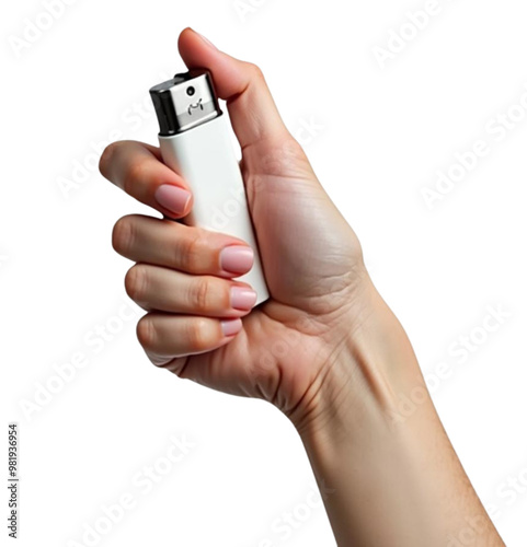 hand holding a lighter on Isolated transparent background png. generated with AI