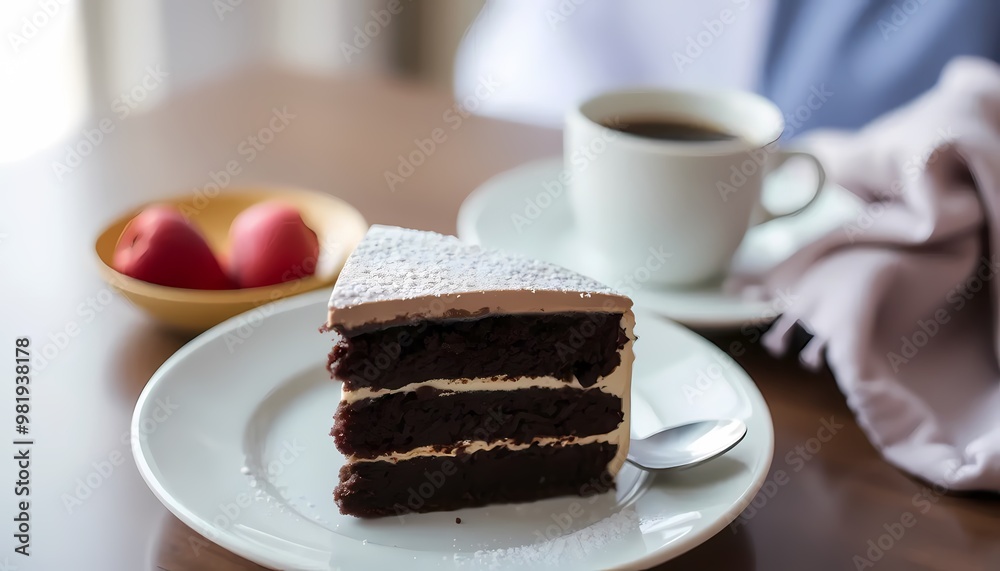 chocolate cake and coffee chocolate cake and coffee