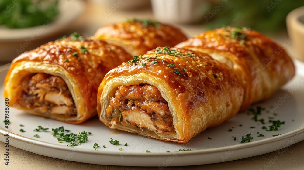 Puffed Chicken Rolls on a White Plate – Super Realistic Food Photography with Golden Hour Lighting and Bokeh Effect, Dining Table and Home Interior in the Background
Puffed Chicken Rolls on a White Plate – Super Realistic Food Photography with Golden Hour Lighting and Bokeh Effect, Dining Table and Home Interior in the Background