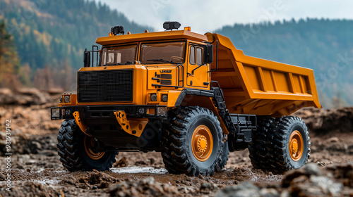 Articulated Dump Truck in Action – Heavy Construction Machinery on Site