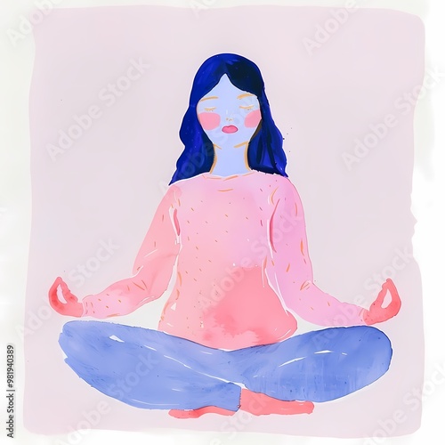 Pregnant women in Yoga meditation pose
