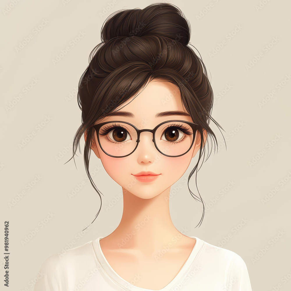 A charming 3yearold woman with short hair and glasses, radiating cuteness and a warm smile in stylish attire. A charming 3yearold woman with short hair and glasses, radiating cuteness and a warm smile in stylish attire.