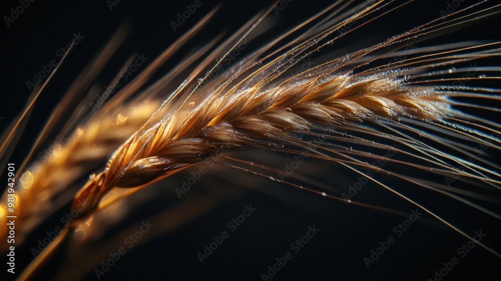 Golden Wheat Close-Up on Black Golden Wheat Close-Up on Black
