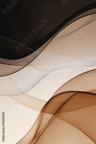 Elegant Wallpaper in Black, Brown, and Beige