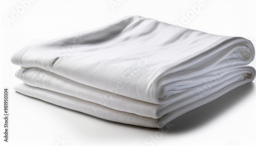 stack of white towels on white background