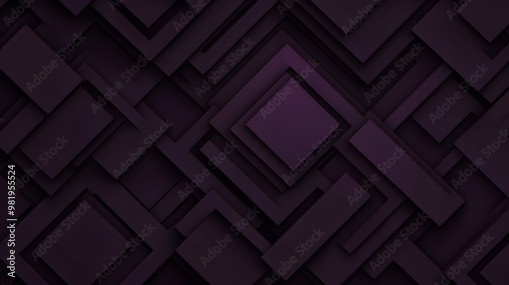 A layered 3D abstract design featuring overlapping dark purple and black rectangular shapes. A layered 3D abstract design featuring overlapping dark purple and black rectangular shapes.