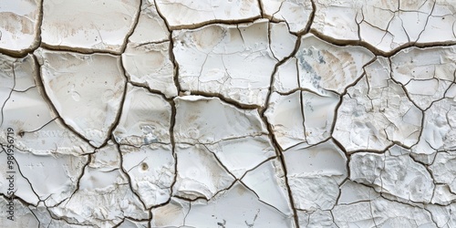 Fractured white texture of an old decorative wall photo