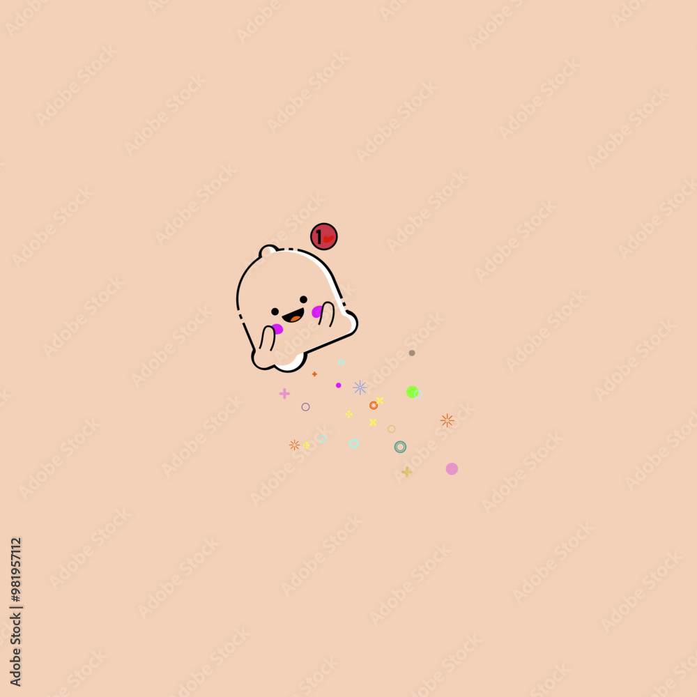 Notification Bell Icon with cute cartoon style Notification Bell Icon with cute cartoon style