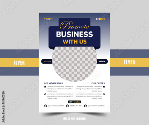 This is a business flyer with a unique, modern, and simple for business and financial goal.