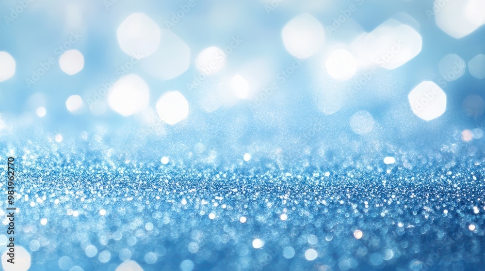 Fototapeta premium Light blue glitter sparkly background.