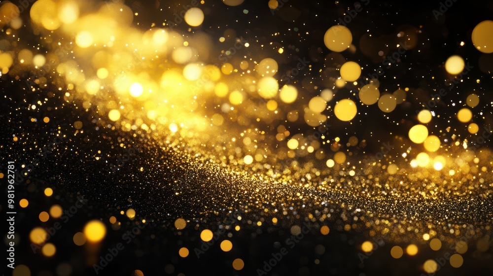 Luxurious and magnificent gold glittering sprinkles. With a dark and elegant background Luxurious and magnificent gold glittering sprinkles. With a dark and elegant background