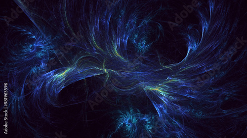 3D manual rendering abstract fractal polygon background. Its not AI Generatd illustration.