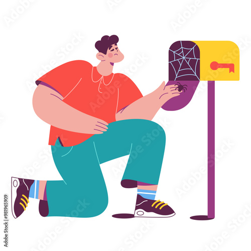 Man checking mailbox