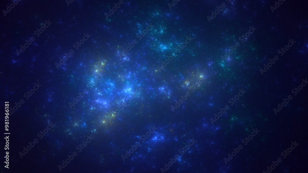 3D rendering abstract blue fractal light background. Its not AI Generatd illustration.