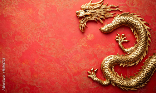 the golden dragon. Chinese horoscope, new year of the dragon