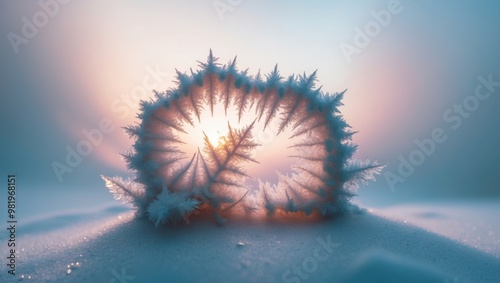 snow with sun in the night sky photo