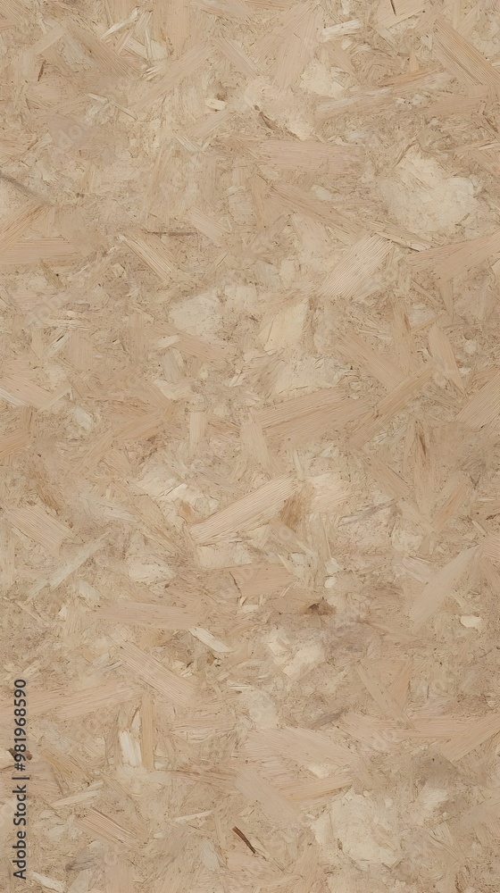 Fototapeta premium background texture of compressed wood particle board. made of tilable light brown pressed redwood, plywood, pine or oak fiberboard, or OSB Oriented Strand Board. 3D Rendering