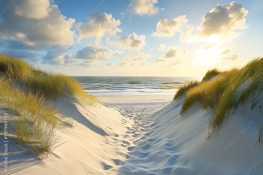 Dune beach on the island of Sylt, Schleswig-Holstein, Germany Dune beach on the island of Sylt, Schleswig-Holstein, Germany