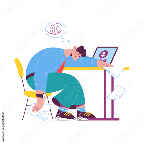 Man in a state of frustration