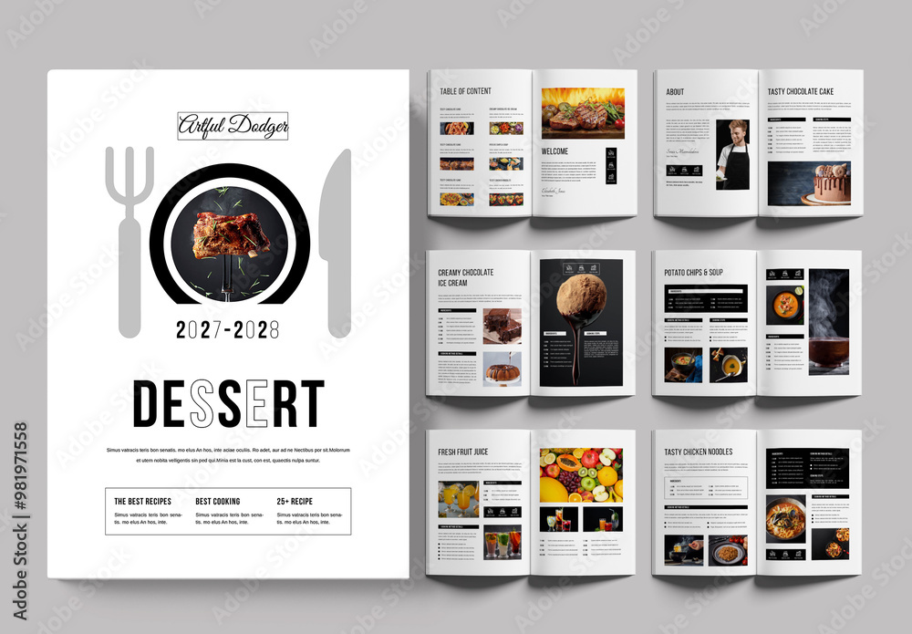 Food & Cooking Magazine Template Stock Template | Adobe Stock