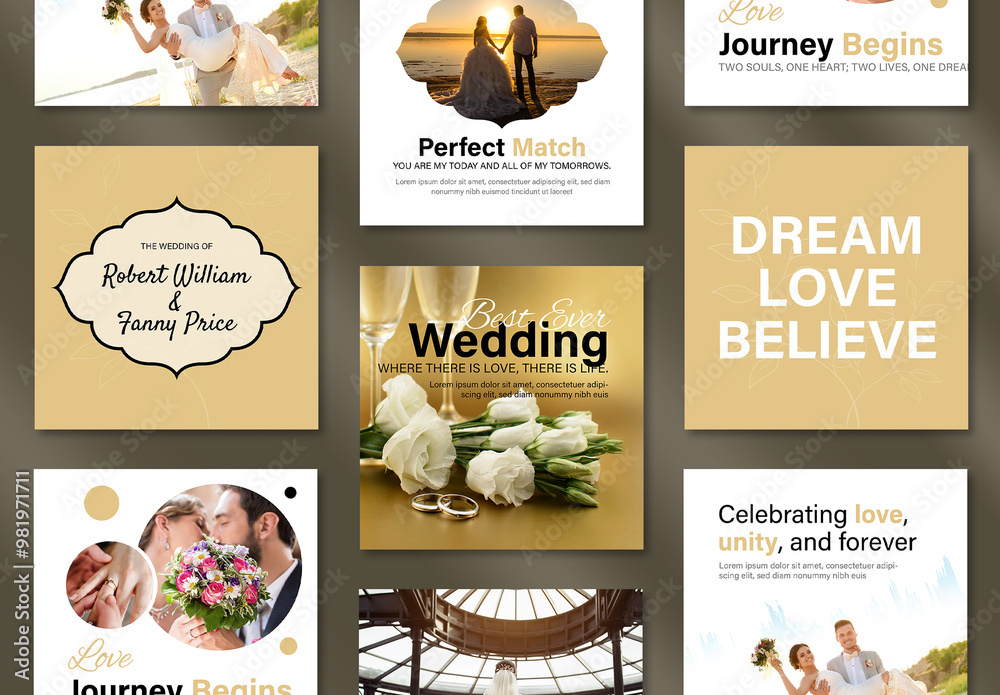 Wedding Social Media Post Stock Template | Adobe Stock