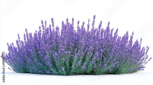 Lavender bush on white background