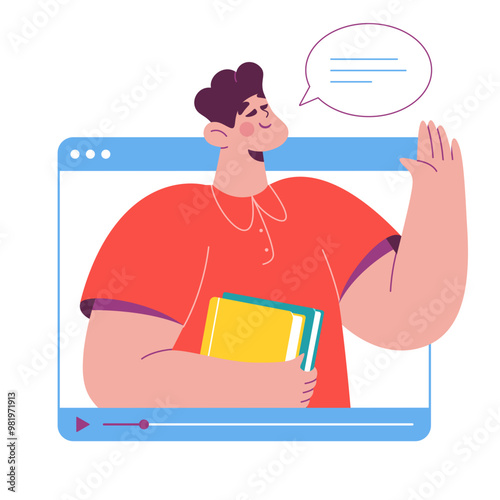 Man giving a video lecture