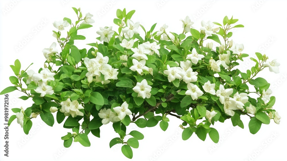 Obraz premium Jasmine bush on white background