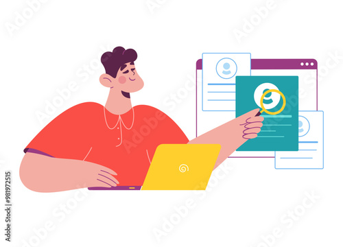 Man HR is looking for an online resume of employees