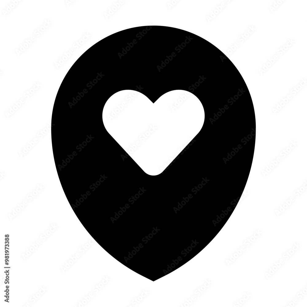 Location Heart Icon Location Heart Icon