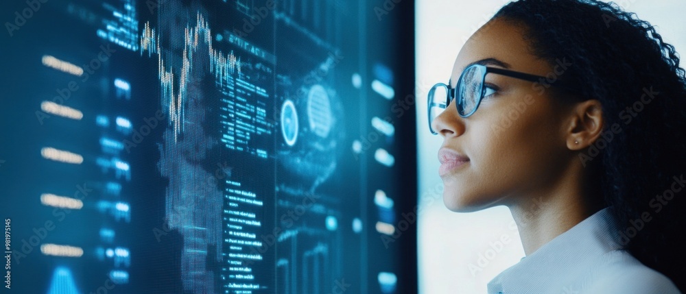 Confident Entrepreneur Pitching Cutting-Edge Ideas to Investors with Data-Driven Visuals