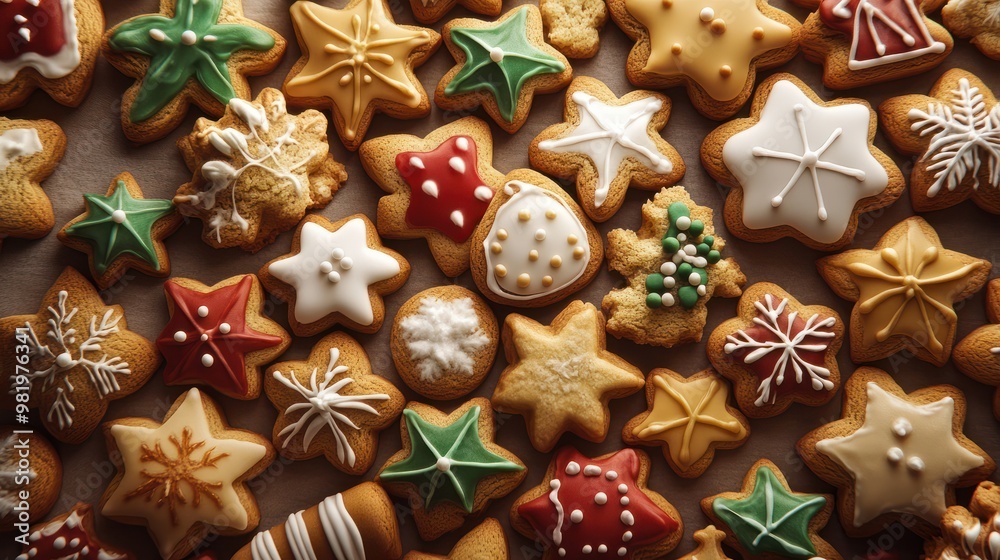 A Bunch of Christmas Cookies from above